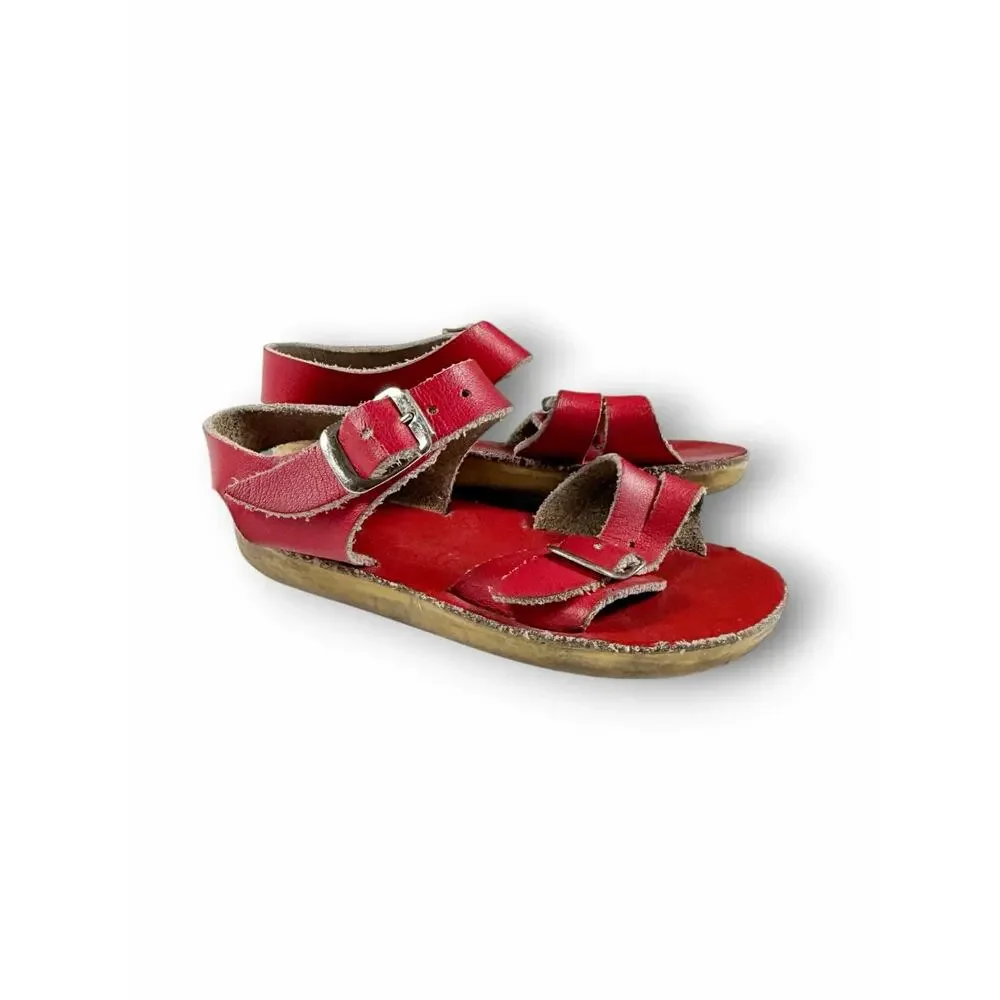 Salt Water Original Red Leather Sandals Size 4 Toddler